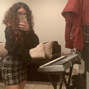 Cute Black Plaid Skirt